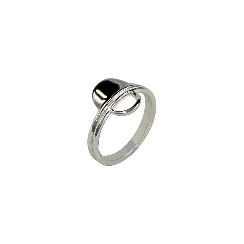 Oval silver ring/ minimal ring/ women silver ring/ silver rings for women/ geometric silver ring/ midi silver ring/ 925 sterling silver ring image 5