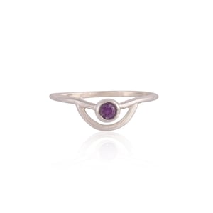 Amethyst Silver Ring/ Minimal Amethyst Ring/ Amethyst Ring/ Silver Amethyst Ring/ Amethyst Rings/ Rings for Women Silver/ 925 Silver Rings