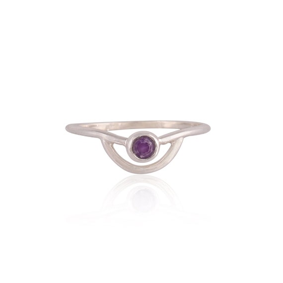 Amethyst Silver Ring/ Minimal Amethyst Ring/ Amethyst Ring/ Silver Amethyst Ring/ Amethyst Rings/ Rings for Women Silver/ 925 Silver Rings