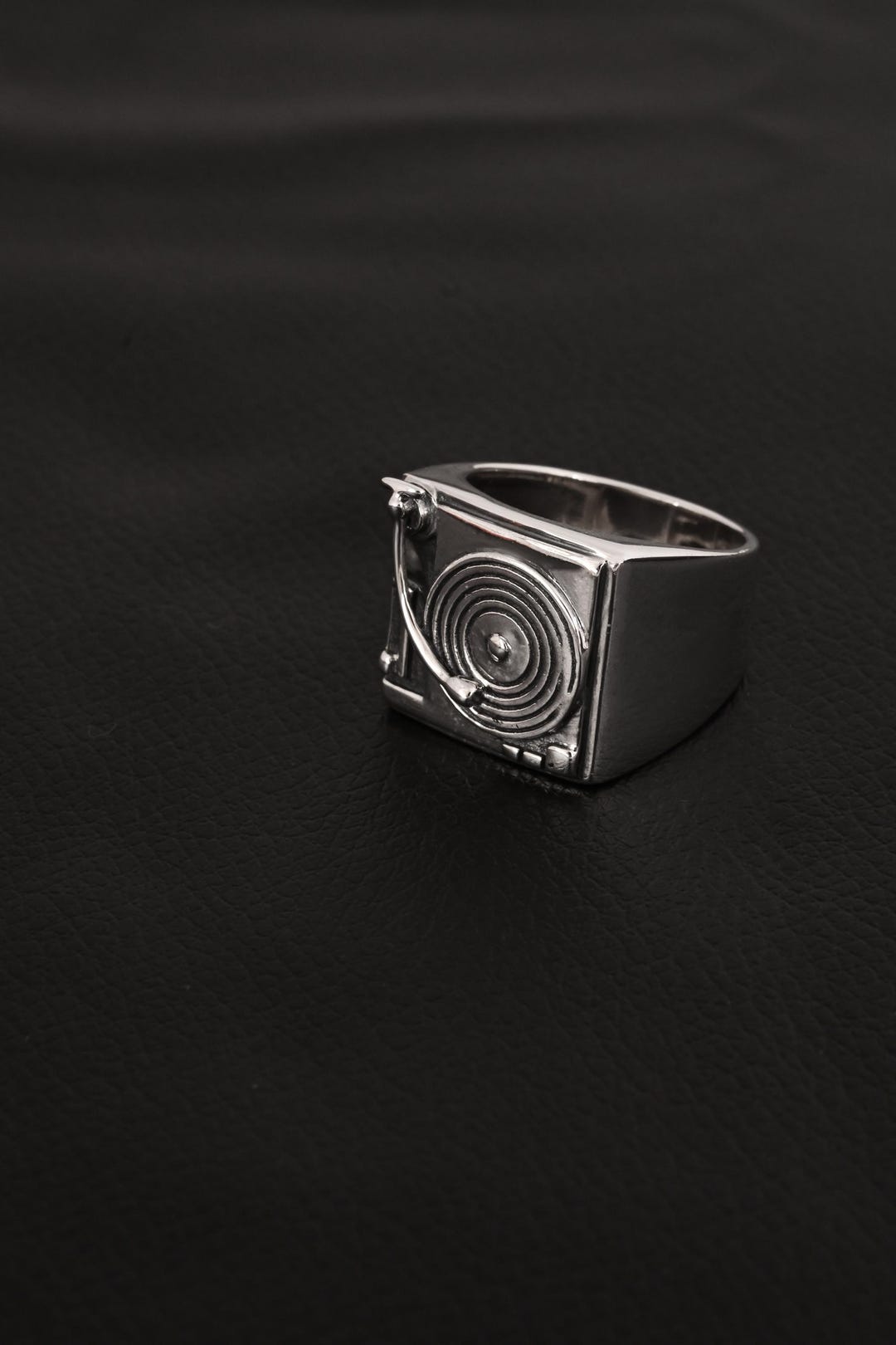 Turntable Ring/ Record Player Ring/ Record Ring Silver/ Dj Ring/ Vinyl ...