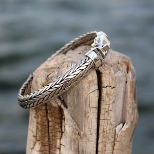 Herenketting / herenzilveren slang geweven armband / herenarmband zilver / herenzilveren armband / sterlingzilveren herensieraden / armband heren