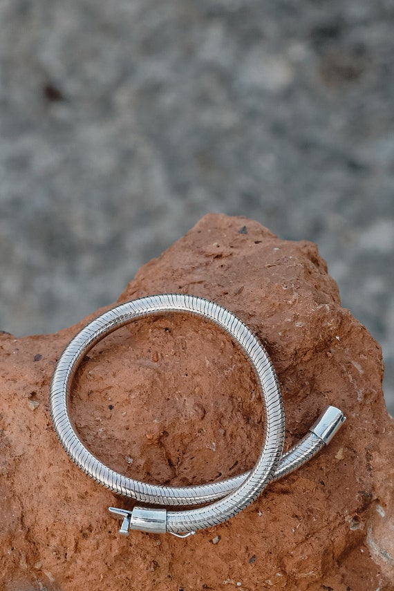 Mens Sterling Silver Snake Chain Bracelet 4mm, Round Chain With