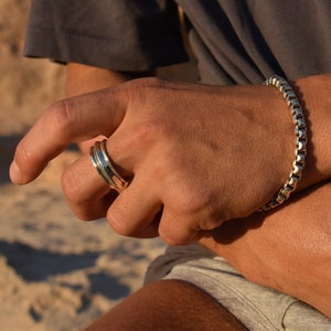 Box Chain Bracelet/ Silver Box Bracelet/ Men Silver Bracelet/ Box Link Bracelets/ Box Silver Bracelets/ Mens Silver Bracelets/ 925 Bracelets