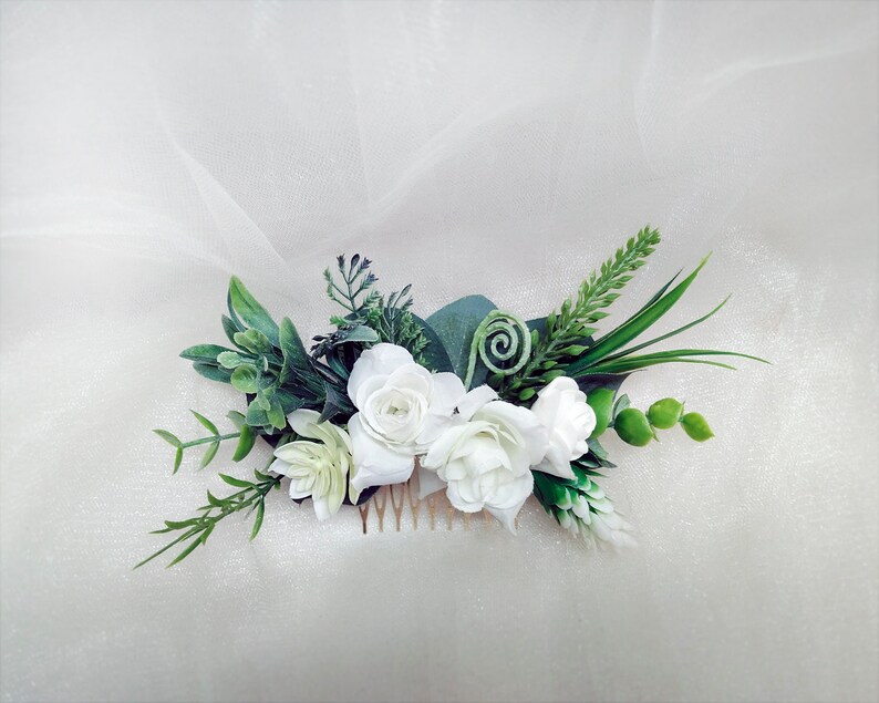 Ivory flower crown Eucalyptus crown Flower crown with wild flower and succulent Wedding crown Rustic head wreath Woodland halo