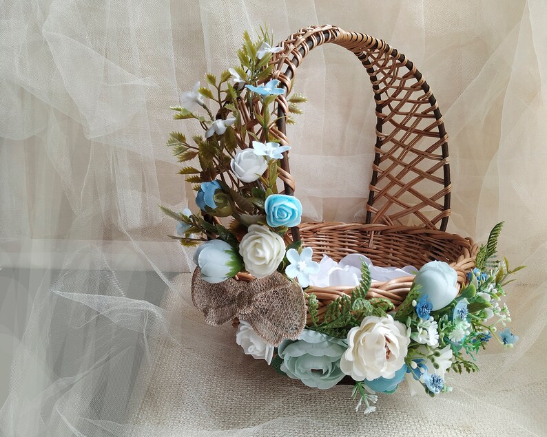 Flower girl basket eucalyptus basket flower girl basket with Etsy