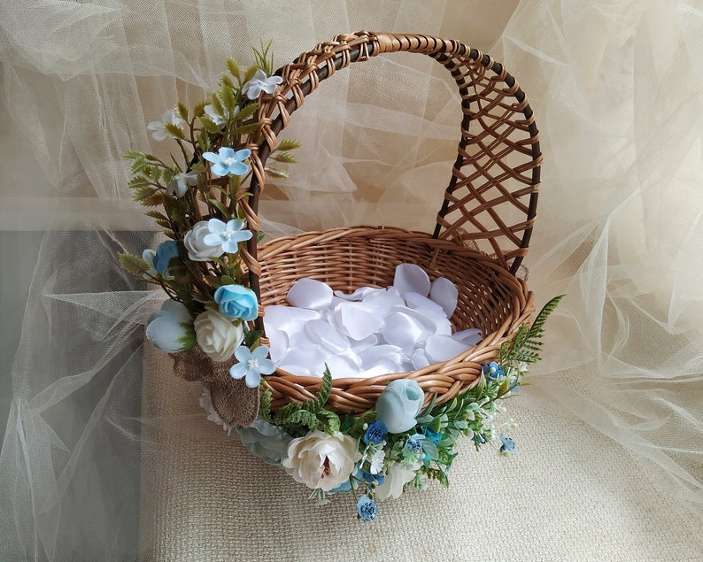Flower girl basket eucalyptus basket flower girl basket with Etsy
