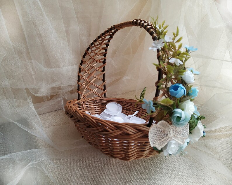 Flower girl basket eucalyptus basket flower girl basket with Etsy