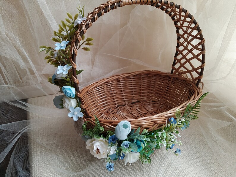 Flower girl basket eucalyptus basket flower girl basket with Etsy