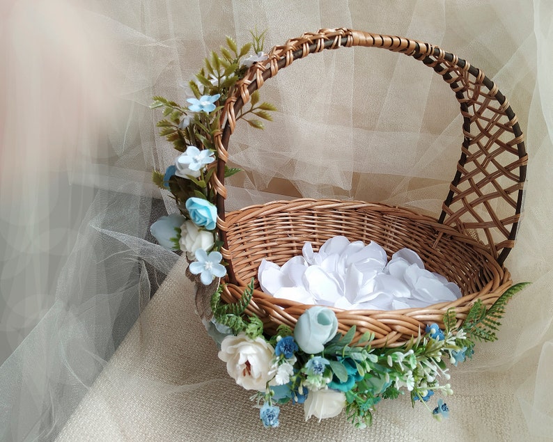 Flower girl basket eucalyptus basket flower girl basket with Etsy
