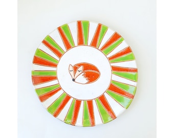 Ceramic orange dish, kitchen serving plate 17,5 sm, Serving Odds & Ends