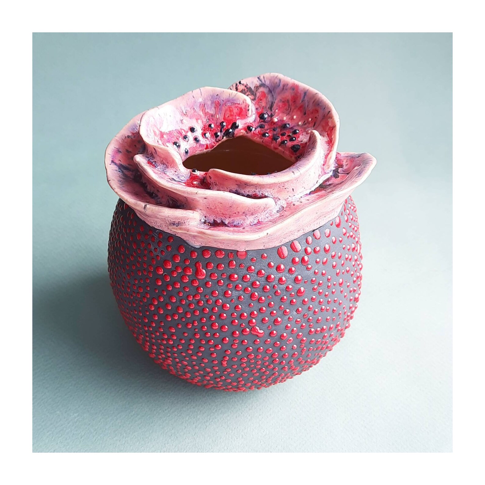 Ceramic red vase Bud vase Modern flower vase Pottery vase Etsy