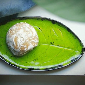 Handcrafted lime leaf plate