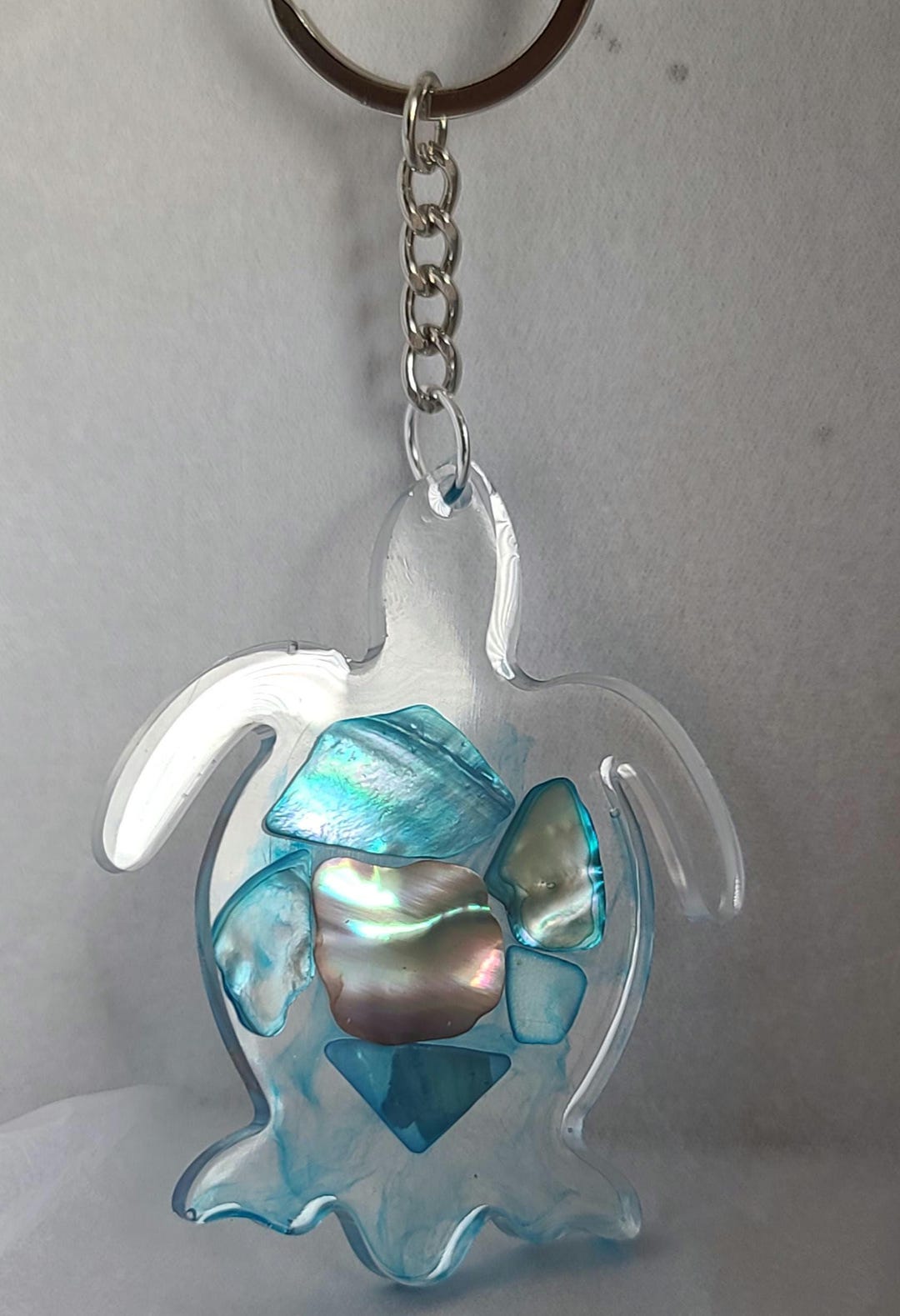 Mosaic Turtle Keychain: Blue Turtle Lover Gift - Etsy