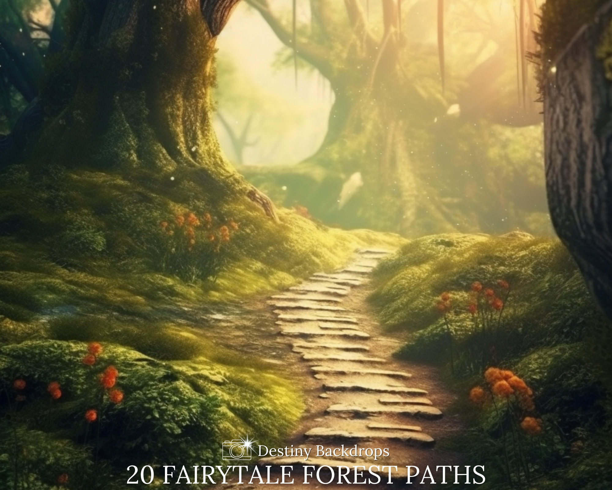 20 Fairytale Forest Path Digital Backdrops Bundle Enchanting Medieval 