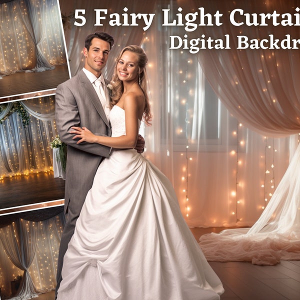 Fantasy Fairy Lights Toile de fond Fine Art Fairy Light Rideau Toile de fond Photographie de mariage élégante Floral Maternité Toile de fond Photoshop Superpositions