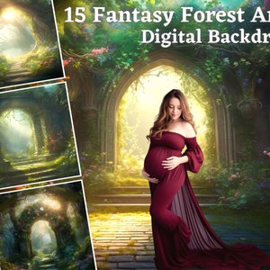 15 Sfondi di foresta fantasy Sfondo di foresta elfica Sfondo digitale di fata magica Sfondo fantasy Photoshop Maternità fantasy Matrimonio elfico