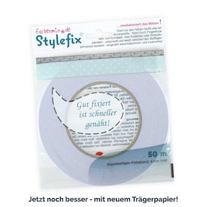 Stylefix 50m, doppelseitiges Stoffklebeband 4mm breit, Textilklebeband zum Nähen, DIY Klebeband zum Basteln, ungiftig, geruchlos
