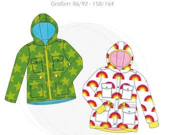 Ebook Kinderparka, Digital-schnittmuster Kinderjacke ZACKO, 86