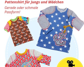 Ebook Kindershirt TOMBOY für Jungs und Mädchen Gr. 98/104-170/176 PDF-Schnittmuster