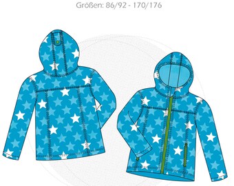 Sewing pattern Softshell jacket "Quinn" Boys Kids size 86/92 - 170/176 - online sewing instructions