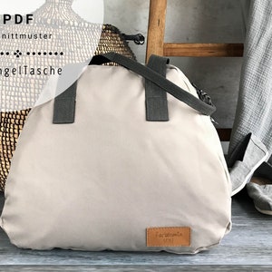 PDF-Schnittmuster &quot;Triangeltasche&quot; Damen-Handtasche, Bowlingtasche, Retrotasche, Sporttasche