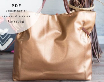 PDF-Schnittmuster Shopper Tasche "CarryBag" vom Taschenspieler 4 mit Nähanleitung zum Downloaden