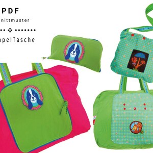 PDF-Schnittmuster Krempeltasche, große Allzweck-Tasche mit praktischer Krempelfunktion