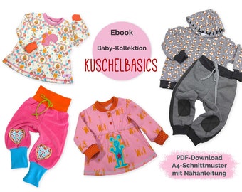 Ebook Baby-Kuschelkollektion, Erstausstattung nähen, Babyshirt, Babypulli, Pumphose, Babyhoodie, Babyjacke, Gr 50/56