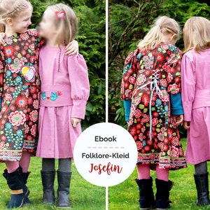 PDF-Schnittmuster Folklore Kinderkleid Josefin Gr. 86/92 - 146/152 mit Nähanleitung