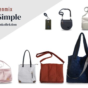 PDF Schnittmuster - &quot;SoSimple&quot;-Taschenkollektion, 7 einfache Taschen, unkompliziert, minimalistisch, eindrucksvoll, besonders