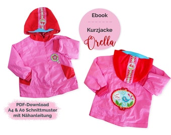 Ebook pdf Schnittmuster Kinderjacke Orella mit abknöpfbarer Kapuze, Gr. 86/92 bis 146/152 mit Nähanleitung