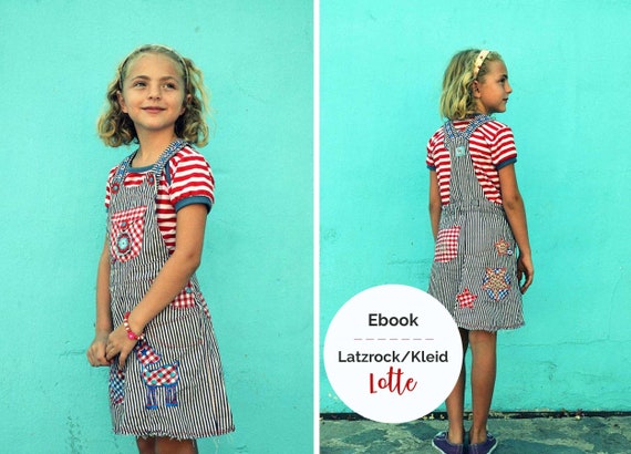 Ebook Schnittmuster Kinder-Latzrock Lotte 86/92 158/164 mit  Nähanleitung