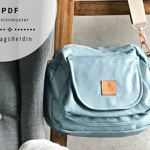 PDF-Schnittmuster Umhängetasche &quot;AlltagsHeldin&quot;, Nähanleitung Tasche, Handtasche für Damen