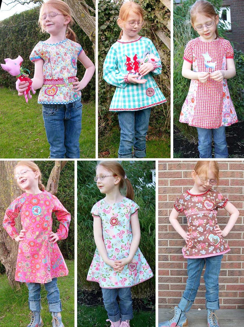 tunic Roxy girl blouse size 8692-146152 with online sewing instructions Paper cut pattern summer dress