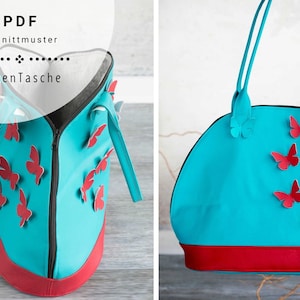 PDF Taschenschnitt Bogentasche, Retro-Handtasche, Nähanleitung Henkeltasche, PDF-Schnittmuster Tasche, Vintage-Tasche