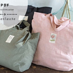 PDF Schnittmuster Leinentasche in 2 Größen, Einkaufstasche, Einkaufsbeutel, Tote Bag