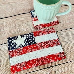 Gesteppte Flagge Tasse Teppich/Tischset Stickerei Design 5 SIZES