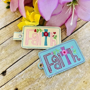 ITH Faith Keyfob Embroidery Design 2 FINISHES