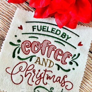 Kaffee und Weihnachten Skizze Embroidery Design 3 GRÖSSEN