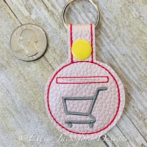 ITH Einkaufswagen Münzhalter Keyfob Stickdatei