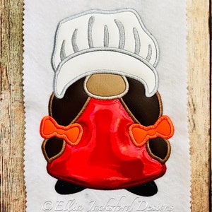 Pilgrim Gnome Girl Applique Embroidery Design 3 SIZES