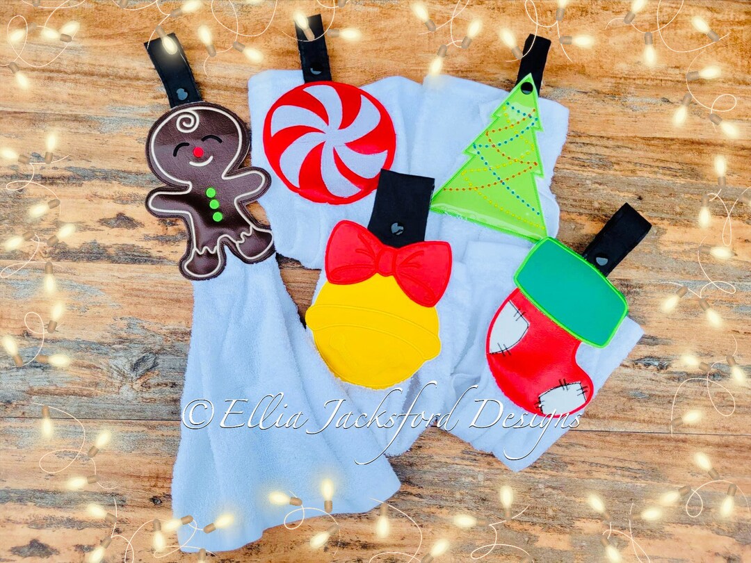Christmas Towel Topper Embroidery Design SET OF 5 Etsy
