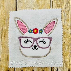 Girl Bunny Face Embroidery Design 4 SIZES