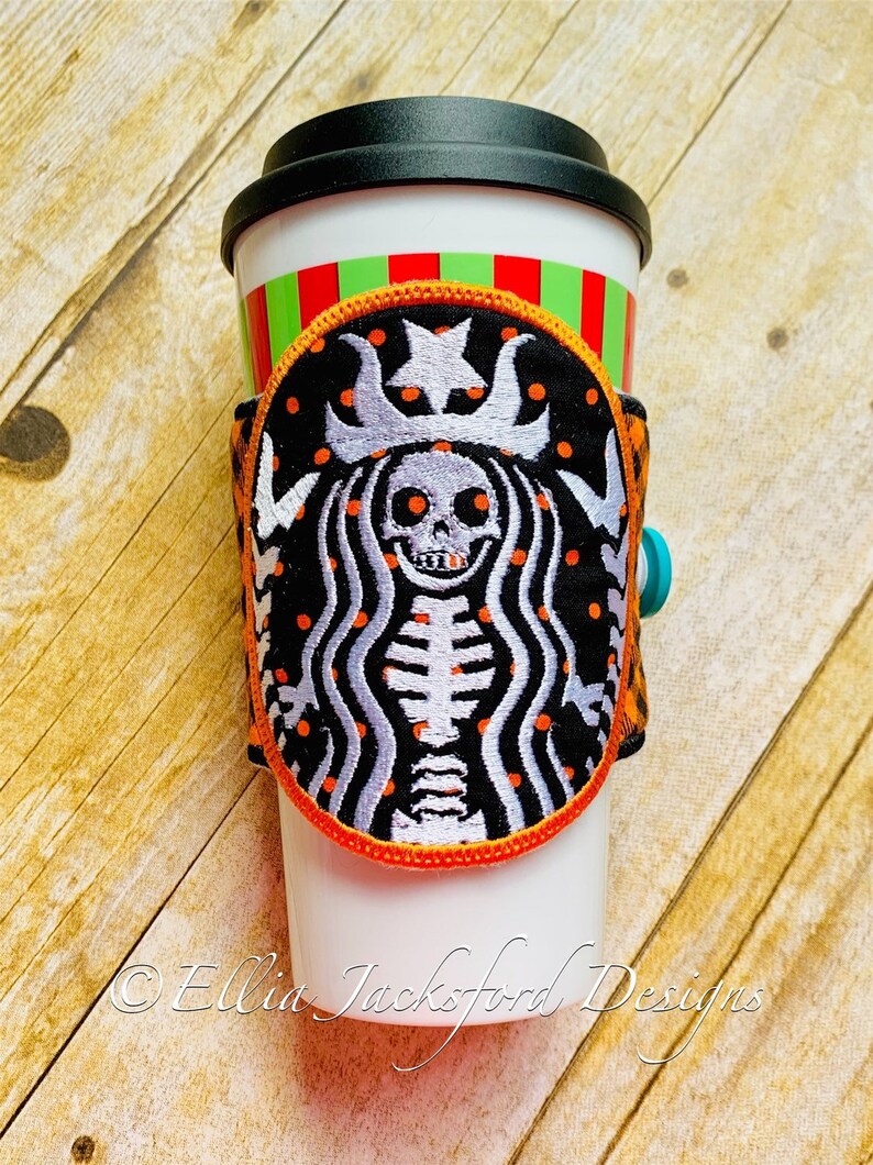 ITH Halloween Coffee Wrap Embroidery Design Etsy