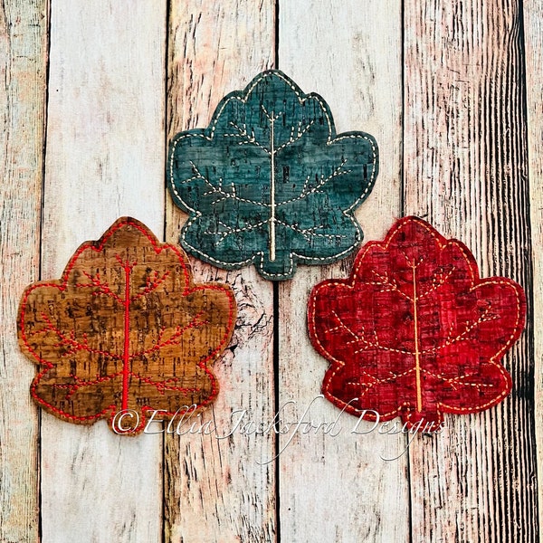 Fall Leaf Coaster Embroidery Design