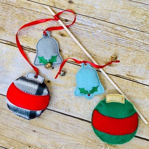 ITH Christmas Cat Toy Embroidery Design 2 FINISHES