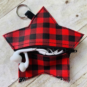 ITH Star Earbud Case Keyfob Broderie Design