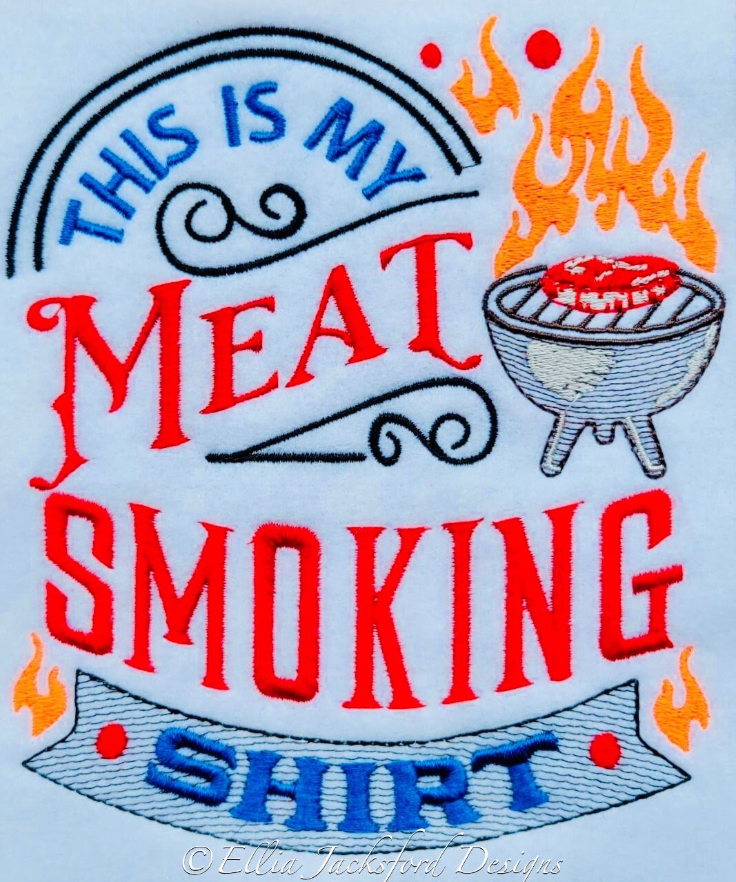 BBQ Embroidery Design SET OF 5 Etsy