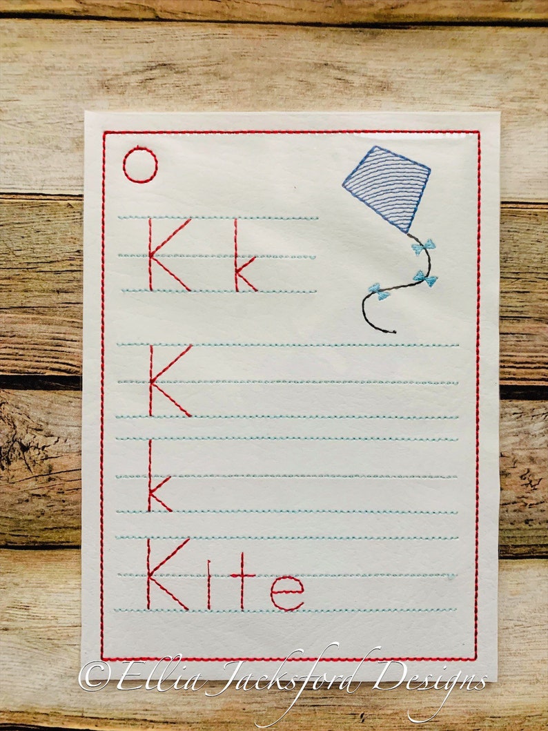 ITH Dry Erase Alphabet Letter Worksheet Embroidery Design SET Etsy