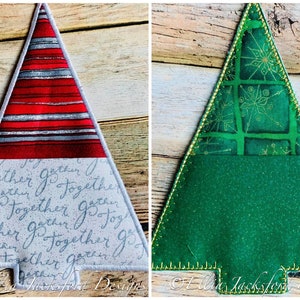 ITH Christmas Tree Silverware Holder Embroidery File TWO FINISHES